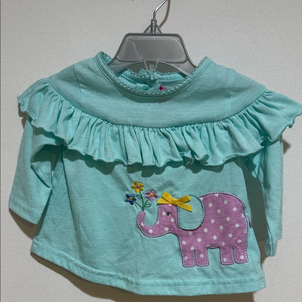 Goodlad Ruffle Top with Elephant Design